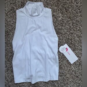 Yogalicious White High-Neck Tank Top